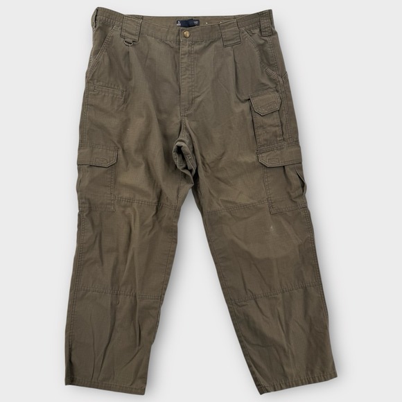 5.11 Tactical Pants Mens 38x30 Cargo Ripstop Work Military Green Surplus Hiking - Picture 1 of 8